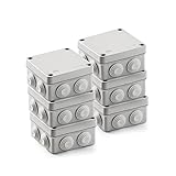 FAMATEL – Packung mit 6 wasserdichte Abzweigdose IP55 (3011) | Halogenfrei | Hohe Schlagfestigkeit | Schrauben 1/4 Drehung | Einfache Montage | Metrischer Kegel | 112x112x64 | Grau
