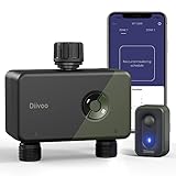 Diivoo Bewässerungscomputer WLAN 2 Ausgänge mit 60M RFID-Technologie, Smarte Zeitschaltuhr Bewässerung mit App, Alexa Sprachsteuerung, 6 Bewässerungsplänen, Automatische Bewässerungsuhr für Garten