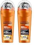 L'Oréal Men Expert XXL Deoroller für Männer, Deo Roll-On gegen Schweißgeruch, Schwitzen und Achselnässe, Herren Deodorant für hohe Temperaturen bis zu 45°C ohne Alkohol, Heat Protect, 1 x 100 ml