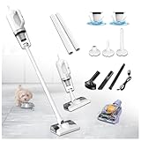 LRF-yxkj Akku Staubsauger Tierhaare 5 in 1 Mit Wischfunktion,200ml Wassertank, Cordless Vacuum Cleaner Für Hartböden/Teppich/Tierhaare/Auto/Bett