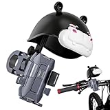 Lpoppcx Fahrrad Smartphone Halterung - Haltevorrichtung Mit Kleinem Helm,Einstellbarer Motorrad Lenker Smartphone Halter,Für Roller Motorrad Bergstraße Tägliche Reise Outdoor Fahren Lieferung Männer