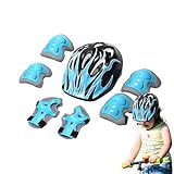 Whnbuij Kinderhelme und Schoner-Set, widerstandsfähige Knieschoner für Kleinkinder, Kleinkinder, Fahrräder, Helme, praktische Skateboard-Knieschützer, Kinder-Skateboard-Helme zum Radfahren, Scootern