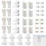 IETWATE 8 Kit 48 Stück Plissee Halterung Ohne Bohren, Plissee Klemmen Selbstklebend, Verstellbar Plissees Ersatzteile Klemmträger, für Haus Büro Schlafzimmer Wohnzimmer Plissees Ohne Bohren