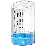 Anlyvikee Luftentfeuchter für Haus,Badezimmer,Kleiderschrank Schrank RV，Luftentfeuchter für kleinen Raum,Leiser Luftentfeuchter für Schlafzimmer, 5 Farben LED Licht,weiß