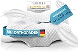 Glückstoff® Kissenbezug für Orthopädisches Kissen [mit Kühl- und Wärmeeffekt] aus Bambusfaser und Spandex | Weich & Kuschelig | Ersatzbezug | Weiß | Version: Ergo