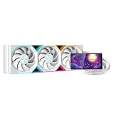 TZMRIT PF360 Aio Wasserkühlung 360mm mit 5.5-inch LCD Magnetic Screen Display,ALL-IN-One ARGB Infinity Mirror 2000RPM PWM Lüfter,für AM4/AM5& Intel LGA1851/1700 (WH)