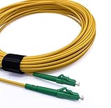 Elfcam Glasfaserkabel LC/APC auf LC/APC Simplex Singlemode 9/125µm LSZH, FTTH LWL Patchkabel (15M) gelb