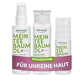 alkmene Gesichtspflege Set gegen unreine Haut und Pickel - Hautpflegeset Waschgel, Gesichtswasser, Gesichtscreme - Gesichtsreinigung Set, unreine Haut Set, Gesichtsreinigungsset, Skincare Set Teenager