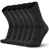 Time May Tell Herren-Socken aus Merinowolle, dämpfend, für den Außenbereich, 3 Stück, Dunkelgrau (3 Paar), 5-9