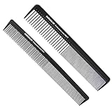 Carbon Kamm, 2 Stück Kompakter Karbonkamm, Grob fein 2 Zahnungen, Salon Friseur Haarpflege Werkzeuge für Männer und Frauen mit Verschiedenen Arten von Haaren