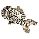 Lurrose Messing-Fisch-Skulptur-Statue Schreibtisch Büro Einzigartige Wohnkultur drinnen Fischskulptur Dekoration für den einzug Bookshelf Decor kleine Fischfigur Fisch Figur