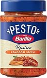 Barilla Pesto Rustico Pomodori Secchi 1 x 200g | Glutenfreie Italienische Pasta-Sauce mit sonnengetrockneten Tomaten, vegane / vegetarische Nudel-Soße, rotes Pesto