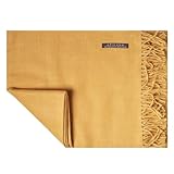 Apikuna® Alpaka Wolldecke aus 100% feinster Baby Alpaka Wolle - 180 x 130 cm in Senfgelb - kuschelig weiche & warme Decke - Sofadecke Alpakadecke Kuscheldecke Alpaka Decke Baby Alpaka Decke