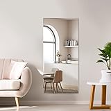 EMKE Wandspiegel Ganzkörperspiegel 120x60cm, Rahmenlos HD Spiegel, horizontal oder vertikal installiert Werden, für Wohnzimmer,Schlafzimmer,Flur