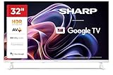 SHARP 32HF2365EW – Google TV, 32' HD, Rahmenlos, 60 Hz, 2x3 W Sound, 3X HDMI, 2X USB, USB, weiß