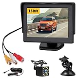 Hikity Rückfahrkamera Auto mit LCD Monitor 4.3 Zoll Rückfahrkamera Kit Nachtsicht IP66 Wasserdicht mit 33FT Kabel Verkabelte Kamera für RV SUV Pickups LKW