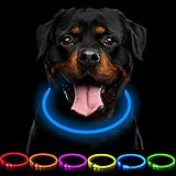 CCWW LED Leuchthalsband Hunde Halsband USB wiederaufladbar - Längenverstellbarer Haustier Sicherheit Kragen für Hunde und Katzen- 3 Modus