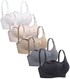 Lataly Damen Still-BH, drahtlos, Still-BH, Schwangerschafts-Bralette, 5 Stück, 5 Stück, Large