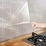 Donkivvy 4 Stück Küchentapeten, transparente selbstklebende Folie, Küchenfliesen-Schutzfolie, ölbeständige Wandaufkleber, wasserdicht, hitzebeständig, transparente Aufkleber für Küche, 60 x 300 cm