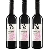 VINNOCENCE Merlot alkoholfrei Rotwein Rot lieblich BIO Spanien inkl. FeinWert E-Book (3 x 0.75 l)