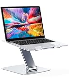 Glangeh Laptop Ständer Höhenverstellbar, Ergonomischer, Tragbarer Notebook Ständer für Schreibtisch, Faltbarer Schreibtisch-Bücherständer Aluminium, Kompatibel mit MacBook Air Pro (10–16 Zoll)