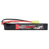 GOLDBAT 1300mAh 7.4V 20C 2S LiPo Stick Akku, Airsoft Akku, Hochleistungs Lipo Akku, wiederaufladbarer Hobby Akku mit Anschluss