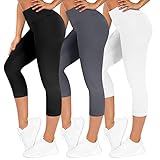 TNNZEET 3er Pack Capri Leggings Damen High Waist Schwarz...