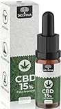 CBD Öl 15% Vollspektrum Gold - Premium Hanföl Tropfen mit 15 Prozent Cannabidiol in Bio Hanfsamenöl - Deutsche Qualitätsmarke, laborgeprüft, zertifiziert - 1500mg CBD Hanfextrakt - 10ml, DELVINA