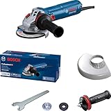 Bosch Professional kabelgebundener Winkelschleifer GWS 12-125 S (Scheiben-Ø: 125 mm, 1200 W, inkl. Vibration Control-Zusatzhandgriff, Schutzhaube, Zweilochschlüssel)