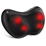 Shiatsu Massagegerät, Massagekissen mit Wärmefunktion für Nacken, Rücken, Schulter, Elektrisch Massager mit 3D Massageköpfen, 2 Geschwindigkeiten, inkl. Verlängerungsgurt, Geschenke für Männer&Frauen