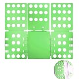 Faltbrett für Kleidung – T-Shirt, Hemden, Pullover und Hosen – Einfach zu Benutzen, Robuste Materialien und Kompakte Bauweise für Optimalen Stauraum – für Kinder und Erwachsene,Grün