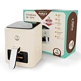 Juanita® Luftfritteuse 4L Airfryer 1350W Luftfritteuse Vintage 7 Programme Fryzen2 ölfreie Fritteuse mit Fenster, Heißluftfritteusen LED Panel Touch Panel Antihaft Korb und Timer