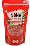 NONA Die rote Nuss - 400g geröstete dragierte Erdnüsse mit rotem Zuckerüberzug - Partysnack - Süße Nüsse - Die roten Erdnüsse - Einzigartiger Geschmack - Deutsche Produktion