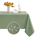 Romanstile Sabeigrüne Tischdecke Outdoor 240x140 abwaschbar,wasserabweisend,schmutzabweisend Tischtuch Table Cloth Tischwäsche für Frühling,Ostern,Geburtstag,Party,Hochzeit,Garten