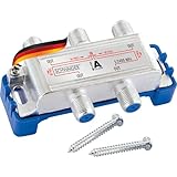 SCHWAIGER 9505 SAT-Verteiler 4-Fach digital BK-Verteiler 4-Wege Kabel-Führung SAT-Splitter 5-2400 MHz vierfach Satelliten-Verteiler SAT-TV DVB-S2 Kabel-Fernsehen