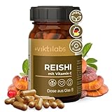 Viktilabs© - Premium Reishi Kapseln mit Vitamin C – Hochdosiert mit 495 mg Reishi Extrakt je Kapsel | 210-Tage-Vorrat | Laborgeprüft | Entwickelt in Deutschland | Ohne Zusätze