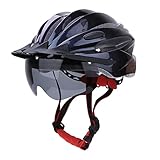 Fahrradhelm, 17 Löcher, Unisex, Steigungsrampe, für Erwachsene, Fahrrad, Magnetisch, Schutzbrille, Fahrradhelm mit Verstellbarem Kopfband und Kopfumfang für Radfahren Im Freien