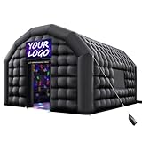 VEVOR Aufblasbares Partyzelt 5x4x3,8 m, Würfelzelt für Disco Nachtclub, Pavillon Hochzeitszelt mit 680W Gebläse, Sandsack, 2 Fenster für Veranstaltungen, Geburtstag, Hochzeit, Schwarz