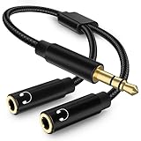 Cuteluding Audio Splitter Aux Splitter Kabel Kopfhörer Doppelstecker,3,5mm Stereo Klinke kopfhörer Adapter Kabel,Klinke Splitter kompatibel mit Kopfhörer,Tablet,PC,Tablet,Autoradio, Lautsprecher