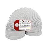 TronicXL PVC Abluftschlauch 100mm 3m für Trockner I Schlauch für 100er Klimaanlage Wäschetrockner Dunstabzugshaube Abluft Trocknerzubehör Ø 100 / 102mm Lüftungsschlauch