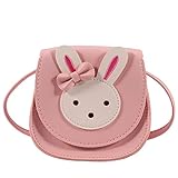 Heyu-Lotus Süße Umhängetasche kleine Mädchen Handtaschen kinder Prinzessin Mini Taschen handtasche Mädchen klein Hase mit verstellbarem Gurt für Kinder Mädchen(Rosa)