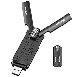 AX5400 USB WLAN Stick für PC, COTDLNK USB 3.0 WiFi 6 Dongle für Windows 10/11, Tri-Band 2.4G/5G/6G| WPA3-Verschlüsselung| MU-MIMO| OFDMA| WLAN Adapter mit Geringer Latenz