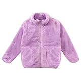Kleinkind Wintermantel mit Reißverschluss wärmendem Fleece für Jungen Mädchen als solide Langarm Jacke (Purple, 9-10 Years)