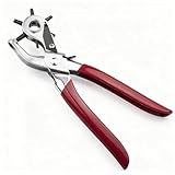 LxsNyvantic Lochzange,Lochzange Für Leder,Roter Griff Gürtellochzange,lochzange Gürtel,6 Löcher Gürtel Locher,für Gürtel, Karte, Uhrenarmbänder, Lederschuhe,6 Größe(2-4.5MM)