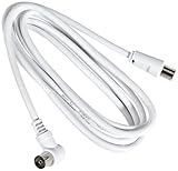 PremiumCord TV Koaxial Antennen Kabel 2m, 75 Ohm, IEC Stecker auf Buchse 90°, Abgeschirmt - für DVB-C, DVB-T/T2, 4K UHD 2160p, FULL HD 1080p 3D, Farbe weiß