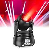 60W Mini Moving Head Partylicht, RGBW LED Disco Beam Bühnenlicht DMX512 Sprachsteuerung Lichteffekt für DJ Hochzeit Halloween Club