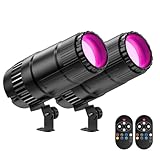 2 Stück 30W Pinspot LED RGBW 4 en 1 LED Punktstrahler 4 Modi mit Fernbedienung Mini Strahl Spot Spiegelkugelprojektor für Bar Tanzhallen Party Hochzeit