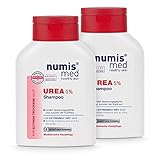 numis med Shampoo mit 5% Urea - 2x Hautberuhigendes Haarshampoo für extrem trockene, zu Juckreiz neigende Kopfhaut - vegane Haarpflege ohne Silikone, Parabene & Mineralöl - Haar Shampoo (2x 200 ml)