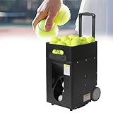 Automatische Tennisballmaschine - 50-Ballwerfer mit vorprogrammierten und benutzerdefinierten Bohrern für Anfänger - Komplettes Solo-Trainingssportgerät