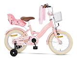 SJOEF Dolly Kinderfahrrad 14 Zoll | Kinder Fahrrad für Mädchen/Jugend | Ab 2-7 Jahren | 12-18 Zoll | inklusive Stützräder (Rosa)